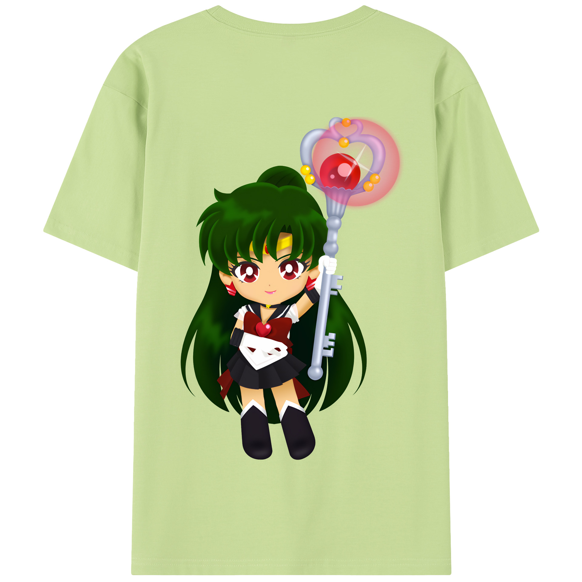 （画像用） 美少女戦士セーラームーン 冥王せつな Sailor Moon Meiou Setsuna 綿100％半袖Tシャツ（背面プリント）
